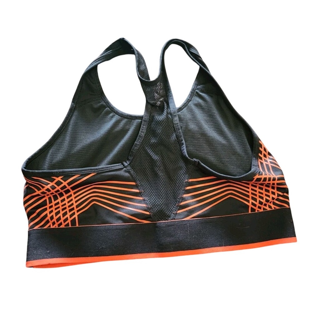 Avia‎ Women's Black Orange Geometric Racerback Sports Bra L G 12 14 - Picture 3 of 7
